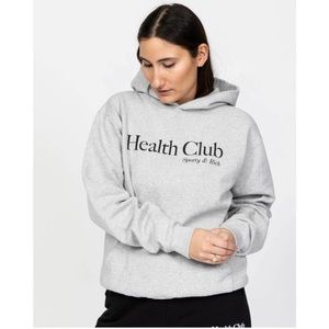 Sporty & Rich Health Club Hoodie Sweatshirt Grey Size L